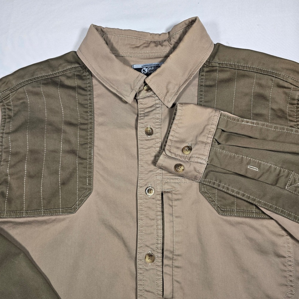Gander Mountain Mens Large Shooting Shirt Tan‎ Long Sleeve L